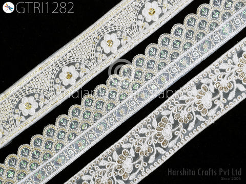 9 Yard Indian Embroidered Dyeable Fabric Trim Cushion Cover DIY Crafting Wedding Wear Dresses Lace Saree Sari Border Embroidery Embellishment Ribbon Trimming