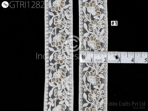 9 Yard Indian Embroidered Dyeable Fabric Trim Cushion Cover DIY Crafting Wedding Wear Dresses Lace Saree Sari Border Embroidery Embellishment Ribbon Trimming