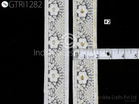 9 Yard Indian Embroidered Dyeable Fabric Trim Cushion Cover DIY Crafting Wedding Wear Dresses Lace Saree Sari Border Embroidery Embellishment Ribbon Trimming