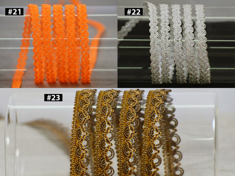 18 yard woven braided gimp cord trim decorative Indian dresses border centipede braid sewing trimmings cord ribbon hat making craft projects tape wedding gown lace