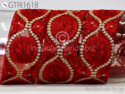 9 Yard Embroidery Fabric Trim Indian Sewing Embellishment Embroidered Saree Ribbon Crafting Border Wedding Dress Trimmings Cushion Covers