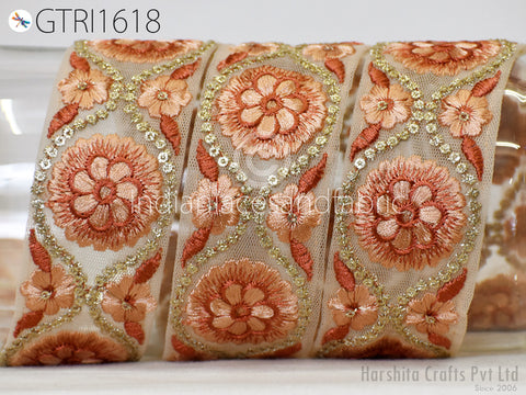 9 Yard Embroidery Fabric Trim Indian Sewing Embellishment Embroidered Saree Ribbon Crafting Border Wedding Dress Trimmings Cushion Covers