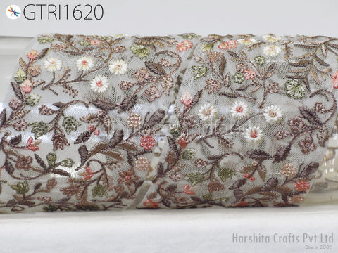 Embroidered Ribbons Trim By 3 Yard Indian Sari Border DIY Crafting Fabric Saree Sewing Decorative Beach Tote Bags Trimmings Home Decor