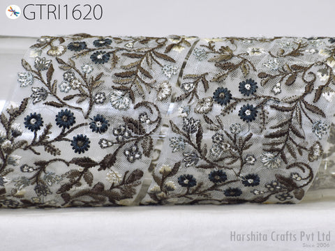 Embroidered Ribbons Trim By 3 Yard Indian Sari Border DIY Crafting Fabric Saree Sewing Decorative Beach Tote Bags Trimmings Home Decor