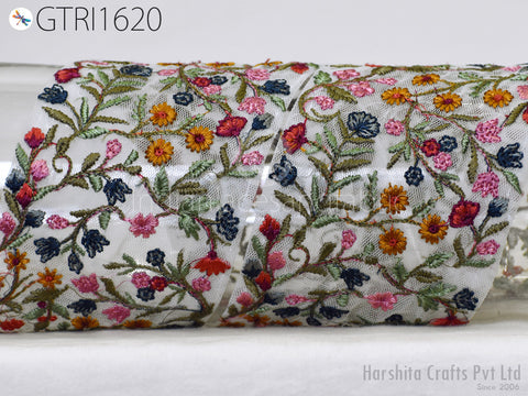 Embroidered Ribbons Trim By 3 Yard Indian Sari Border DIY Crafting Fabric Saree Sewing Decorative Beach Tote Bags Trimmings Home Decor