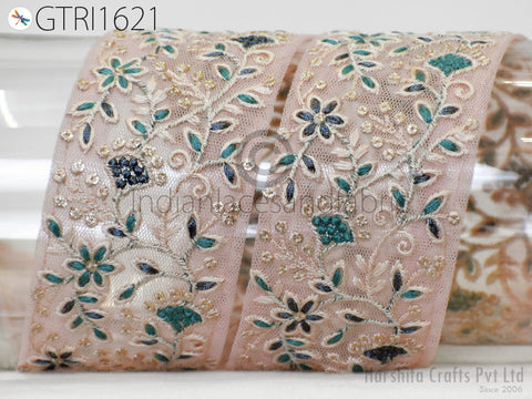 Indian Ribbon Trim By 3 Yard Sari Border DIY Crafting Sewing Fabric Embroidered Decorative Costumes Cushion Curtain Home Decor Trimming