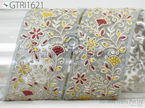 Indian Ribbon Trim By 3 Yard Sari Border DIY Crafting Sewing Fabric Embroidered Decorative Costumes Cushion Curtain Home Decor Trimming