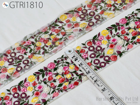 Embroidered Trim By 3 Yard Indian Lehenga Sari Border DIY Crafting Fabric Saree Sewing Decorative Beach Bags Trimmings Ribbons Home Decor