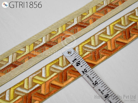 Indian Ribbon Trim By 3 Yard Sari Border DIY Crafting Sewing Fabric Embroidered Decorative Costumes Cushion Curtain Home Decor Trimming.
