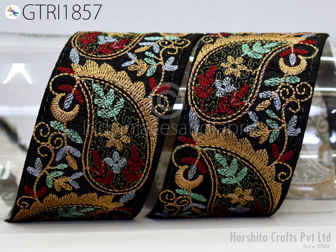 Embroidered Fabric Trim By 3 Yard Embroidery Embellishment Sewing Costume Cushion DIY Ribbon Sewing Crafting Border Indian Wedding Dress Lace