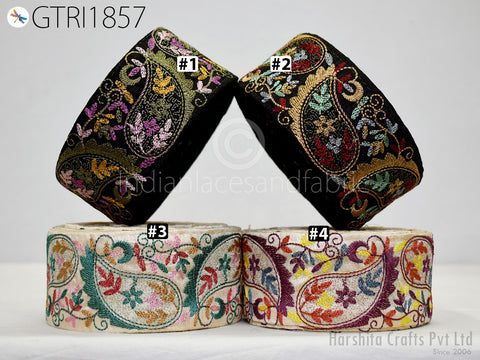Embroidered Fabric Trim By 3 Yard Embroidery Embellishment Sewing Costume Cushion DIY Ribbon Sewing Crafting Border Indian Wedding Dress Lace