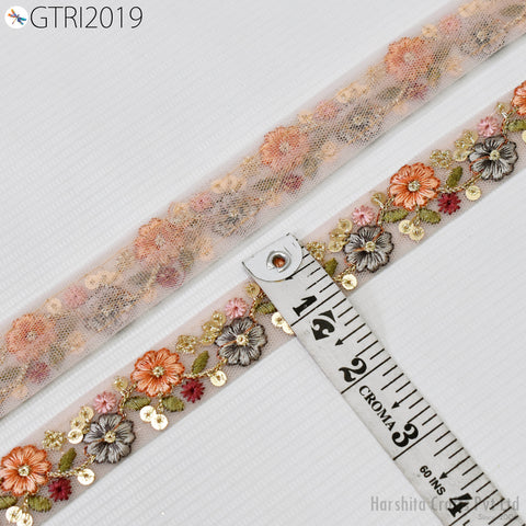 9 Yard Indian Embroidered Trim Sari Fabric Gift Wrapping Ribbon Embellishment Sewing DIY Crafting Border Embroidery Cushions Lace Home Decor