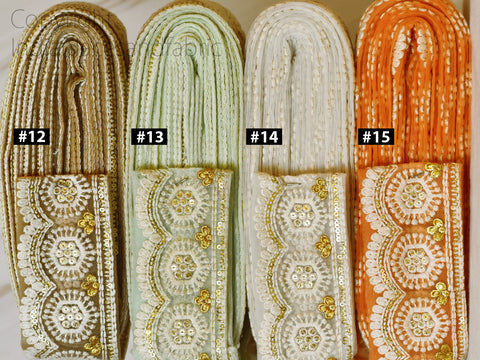 Decorative Embroidered Saree Border Wedding Sari Borders Cushions cover Crafting Trim by 3 yard Hat Making Tape Embellishments Indian Wear Lace Decorative Costume Trimming Garment Accessories