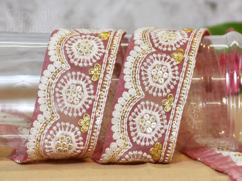 Decorative Embroidered Saree Border Wedding Sari Borders Cushions cover Crafting Trim by 3 yard Hat Making Tape Embellishments Indian Wear Lace Decorative Costume Trimming Garment Accessories