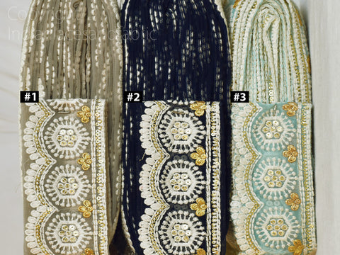 Decorative Embroidered Saree Border Wedding Sari Borders Cushions cover Crafting Trim by 3 yard Hat Making Tape Embellishments Indian Wear Lace Decorative Costume Trimming Garment Accessories