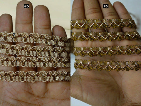 4 Yard Decorative costume ribbon curtains trim Indian embellishment metallic tape zari dresses festive sari border decoration lehenga gota pati trimming fashion designer ribbon lace