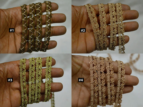 4 Yard Decorative costume ribbon curtains trim Indian embellishment metallic tape zari dresses festive sari border decoration lehenga gota pati trimming fashion designer ribbon lace