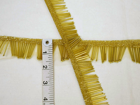 Fringe Indian Beaded Fringe Lace Trim By The Yard Costume Wedding Dresses Ribbon Bridal Belt Sashes Decorative Bugle Beads Costume Designing Festive Wear For Lehengas Sewing Border Clothing Accessories