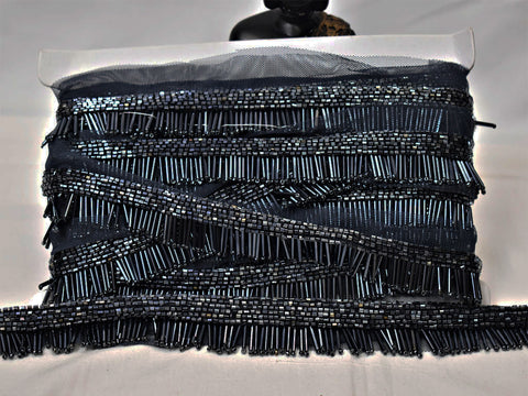 Beautiful Stunning Stylish Borders Indian Beaded Fringe Lace Trim By The Yard Costume Wedding Dresses Tape Boutique Material Ribbon Bridal Belt Sashes Accessories Draperies Decorative Crafting Sewing Sari Border