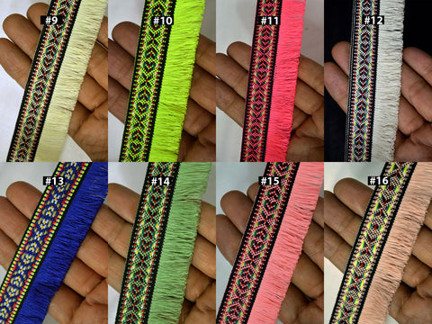4 Yard 1.2" Embellishment Indian Fringe Trim Brush Eyelash Woven Fringed Laces Clothing dresses Tape Decorative Drapery Upholstery Cushion Caver Home Décor Sewing Crafting garment borders