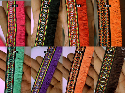 4 Yard 1.2" Embellishment Indian Fringe Trim Brush Eyelash Woven Fringed Laces Clothing dresses Tape Decorative Drapery Upholstery Cushion Caver Home Décor Sewing Crafting garment borders