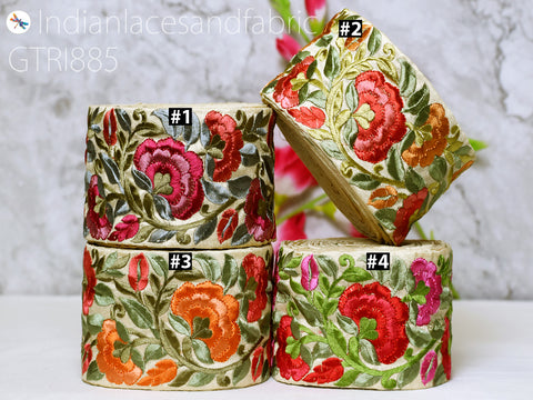 9 Yard Embroidered Fabric Trim Indian Festival Sari Border Saree Sewing DIY Crafting Decorative Ribbons Trimmings Cushions Cover Beach Bags Hats Making Lace