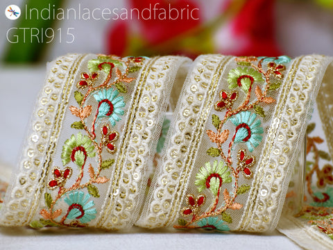 9 Yard Indian Embroidery Trim Pillow Cover Embroidered Sari Border Embellishments Saree Ribbon Cushions Home Décor Sewing Crafting Curtain Trimmings