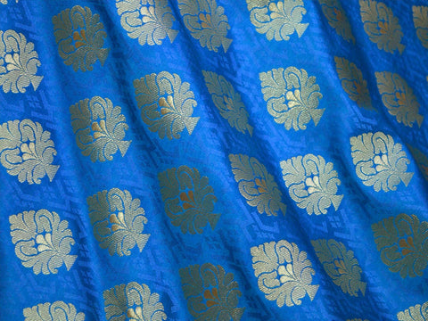 Brocade For Doll Making, Skirt Making Fabric, Double Shade Brocade, Gold Zari Silk Fabric, Fabric By the yard, Tanchoi Brocade Fabric