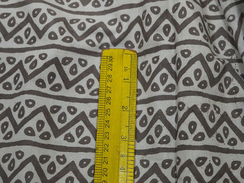 1.5 Meter fabric Indian Brownish-grey Sewing Dabu Hand Block Printed Soft Cotton sold Crafting Quilting Summer Women Apparel Table Placement