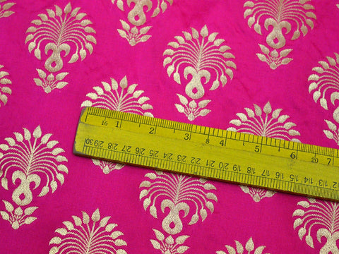 Indian Magenta Banaras Brocade by the Yard Fabric Banarasi Wedding Dress Bridal Costumes Blouses Home Decor Curtains Sewing Crafting Fabric