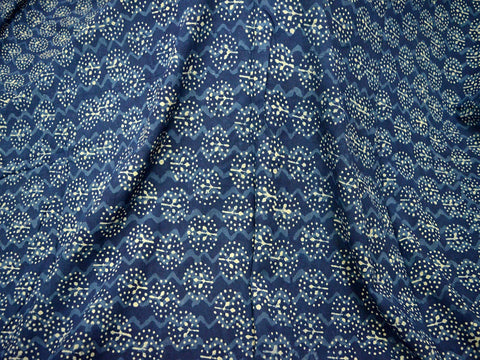 Indian Fabric Indigo Blue Cotton Fabric Hand Block Printed Cotton block print cotton fabric sold by the Yard Quilt Cotton Fabric Crafting