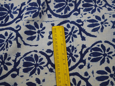 Quilting Indigo Blue Indian Hand Block Printed Cotton Fabric by Yard Sewing Crafting Drapes Curtain Summer Women Kids Apparel Nursery Skirts