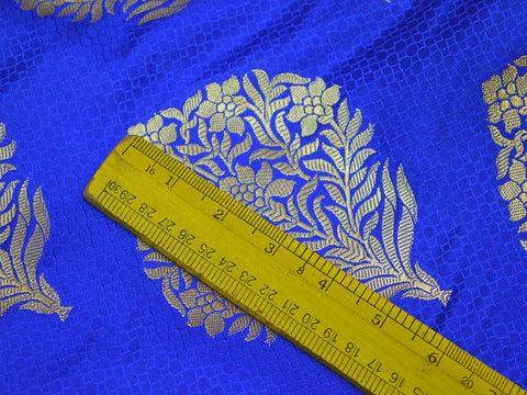 2.5 Meter Royal Blue Brocade Fabric Banarasi Fabric Banaras Brocade Art Blended Silk for Wedding Dress Bridesmaid Lehenga Brocade fabric