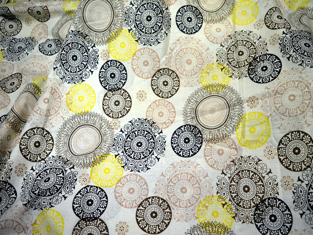 Indian Screen Printed Pure Soft Cotton Fabric By Yard Women Girls Summ ...