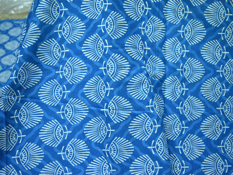 White Indian Boho Screen Printed Soft Cotton Fabric, Vegetable dye fabric, handmade fabric, handprinted fabric, Block print fabric