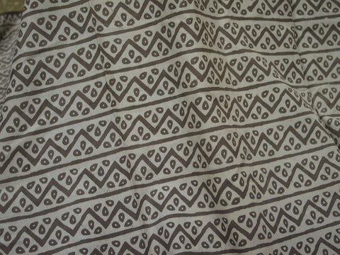 1.5 Meter fabric Indian Brownish-grey Sewing Dabu Hand Block Printed Soft Cotton sold Crafting Quilting Summer Women Apparel Table Placement