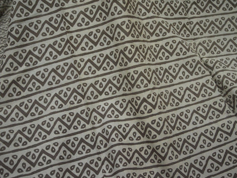 1.5 Meter fabric Indian Brownish-grey Sewing Dabu Hand Block Printed Soft Cotton sold Crafting Quilting Summer Women Apparel Table Placement