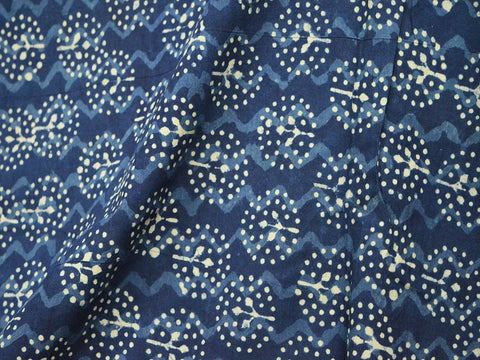 Indian Fabric Indigo Blue Cotton Fabric Hand Block Printed Cotton block print cotton fabric sold by the Yard Quilt Cotton Fabric Crafting