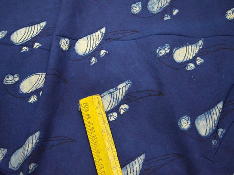 Parrot print floral Indigo blue Fabric, Block Print Cotton Fabric, Dress Material, Quilting Fabric, Dress Fabric, Sewing Cotton Fabric, Costume Fabric