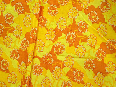 Yellow Indian Floral Printed Summer Dresses Soft Cotton, floral kurtis design cotton fabric, hand block print cotton, soft cotton fabric