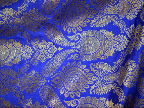 Brocade by the Yard Indian Royal Blue Brocade Wedding Dress crafting Sewing Curtains Home Decor Bridesmaid Lehenga Brocade banarasi fabric