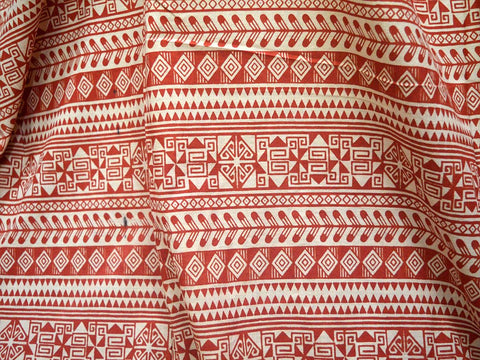 Red Geometric Quilting Fabric, Cotton Fabric For Kids, Summer Wear Cotton Fabric, Doll Dress Cotton Fabric, Printed Cotton Fabric, Handmade Cotton Fabric