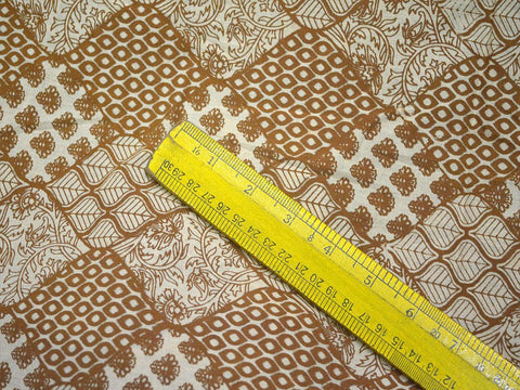 Brown Rust Quilting Fabric, Women Dress Fabric, vegetable dyes Fabric, Printed Cotton Fabric