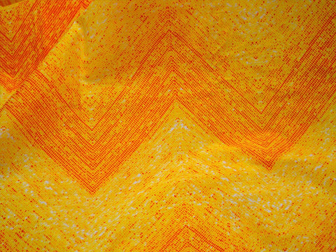 Zigzag Print Yellow and Orange, Quilting cotton Screen Printed Pure Cotton, crafting cotton, Drapery Fabric, Apparel Fabric