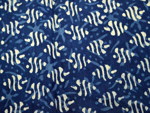 Indigo Blue Indian Hand Block Printed, Floral Dresses Printed Cotton, Block Print Cotton
