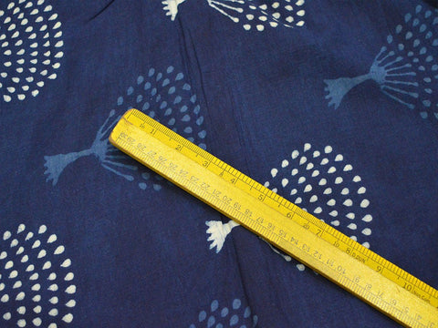 Quilting Indian Indigo fabric, Sewing Crafting Indigo Blue Cotton Fabric, Block Printed cotton fabric by the Yard Summer Dress Fabric
