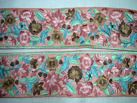 9 Yard Pure Silk 10CM Indian Embroidered Decorative Embellishment Trims Saree Border Embroidery Sari Sewing Table Runner Craft Trimming
