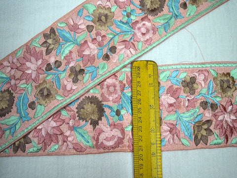 9 Yard Pure Silk 10CM Indian Embroidered Decorative Embellishment Trims Saree Border Embroidery Sari Sewing Table Runner Craft Trimming