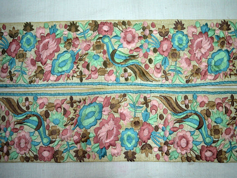 9 Yard Ivory 9CM Sewing Embroidered Saree Pure Silk Trim Decorative Sari Border Indian Laces Fabric Fashion Trimmings Craft Ribbon