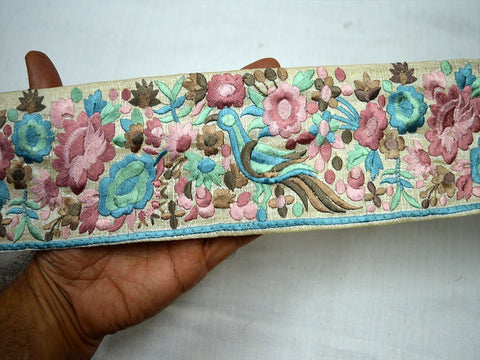 9 Yard Ivory 9CM Sewing Embroidered Saree Pure Silk Trim Decorative Sari Border Indian Laces Fabric Fashion Trimmings Craft Ribbon